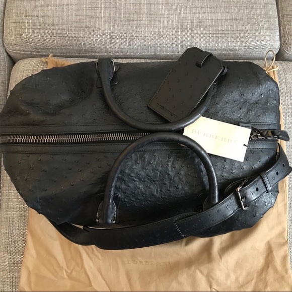 Burberry Bags Burberry Ostrich Leather Holdall Duffel Bag Poshmark